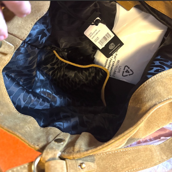 Rebecca Minkoff honey caramel M.A.B carryall hobo suede leather large tote NWT - Picture 14 of 16